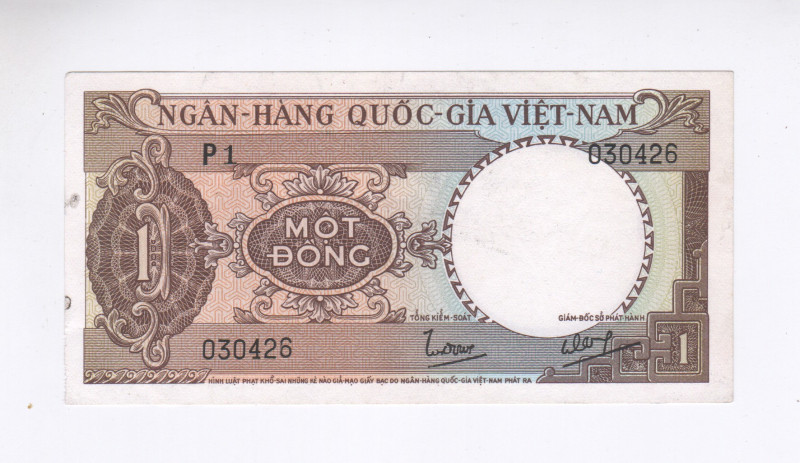 Vietnam South 1 Dong 1964 (ND)

P# 15, N# 211175; # P1 030426; UNC-