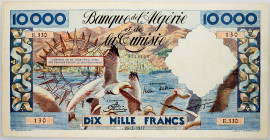 Algeria 10000 Francs 1957

P# 110, N# 242516; # E.330 130; VG-F, with pinholes, torn in places