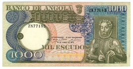 Angola 1000 Escudos 1973 Replacement

P# 108r, N# 207543; # ZN 77185; VF