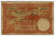 Belgian Congo 20 Francs 1942 - 1943

P# 15, N# 259110; # G138890; F