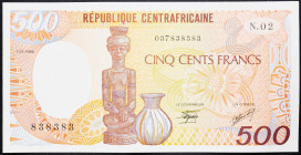 Central African Republic 500 Cents Francs 1986

P# 14b, N# 213189; # 02 838383; UNC