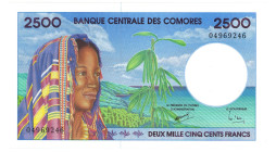 Comoros 2500 Francs 1997 (ND)

P# 13, N# 201826; # 04969246; UNC