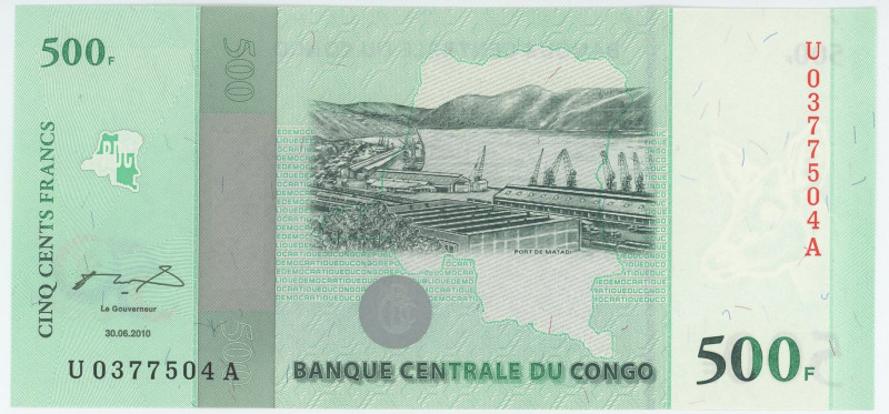 Congo Democratic Republic 500 Francs 2010

P# 100, N# 214107; # U0377504A; 50t...