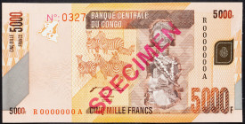 Congo Democratic Republic 5000 Francs 2005 Specimen

P# 102s, N# 216767; # R 0000000 A; # 0327; UNC