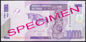 Congo Democratic Republic 10000 Francs 2006 Specimen

P# 103s, N# 259308; # S 0000000 A; UNC