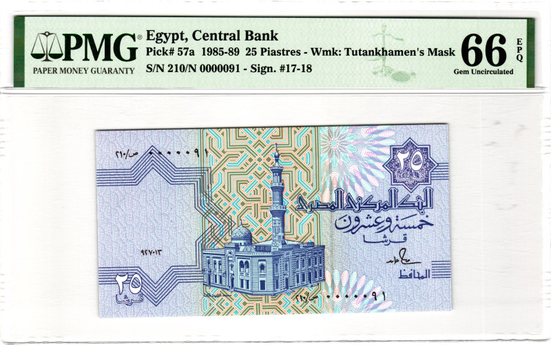 Egypt 25 Piastres 1985 - 1989 PMG 66 EPQ Gem Unc

P# 57a, N# 204738 ; # 210/N ...