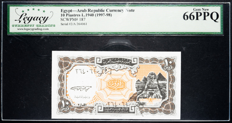 Egypt 10 Piastres 1996 - 1999 (ND) LCG 66PPQ Gem New

P# 187, N# 209299; # 2/j...