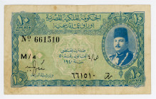 Egypt 10 Piastres 1940

P# 168a, N# 220401; # M/4 661510; VF+