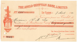 Egypt Anglo Egyptian Bank 585 Pounds 1912

# 33461; XF