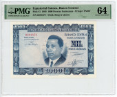 Equatorial Guinea 1000 Pesetas Guineanas 1969 PMG 64 Choice Uncirculated

P# 3, N# 220927; # 0291578; UNC