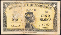 French West Africa 5 Francs 1942

P# 28, N# 219994; # 0229142 AC; VG