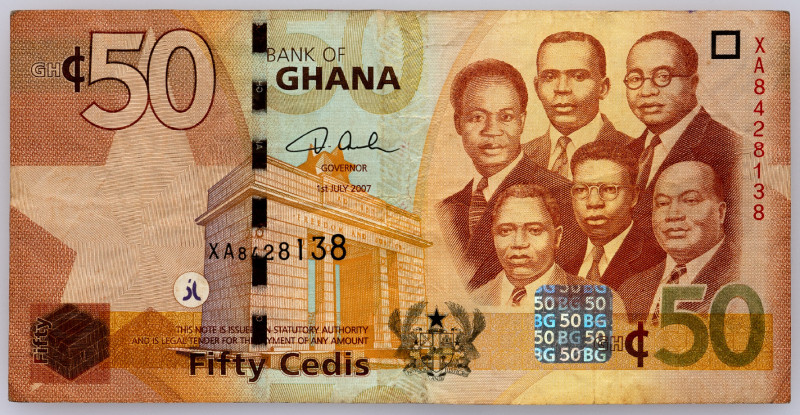 Ghana 50 Cedis 2007

P# 41, N# 235824; # XA8428138; F