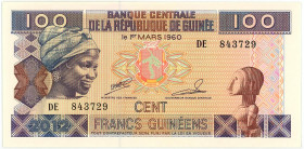 Guinea 100 Francs 2012

P# 35b, N# 203047; # DE 843729; UNC