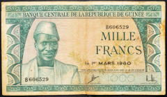 Guinea 1000 Francs 1960

P# 15a, N# 242230; # B606529; G