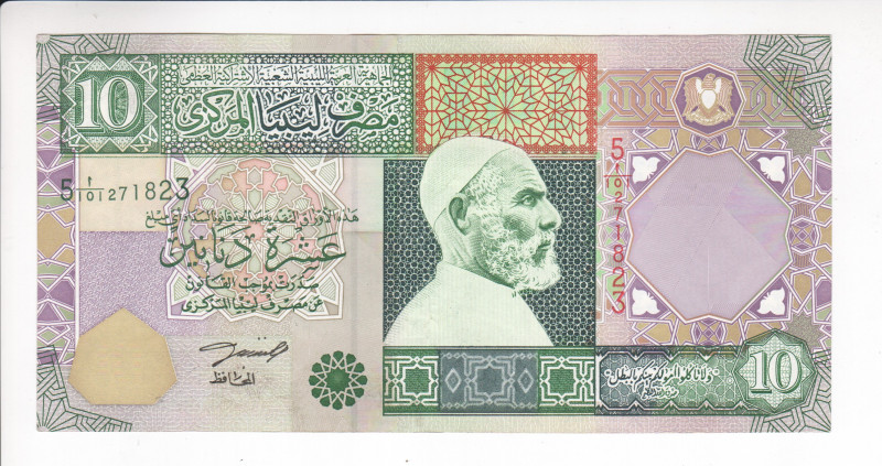 Libya 10 Dinars 2002 (ND)

P# 66, N# 223173; # 5 I/101 271823; UNC