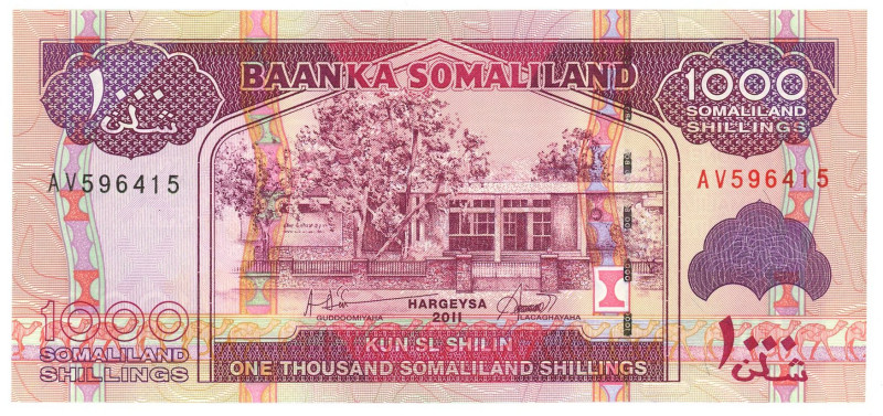 Somaliland 1000 Shillings 2011

P# 20a, N# 204865; # AV 596415; UNC