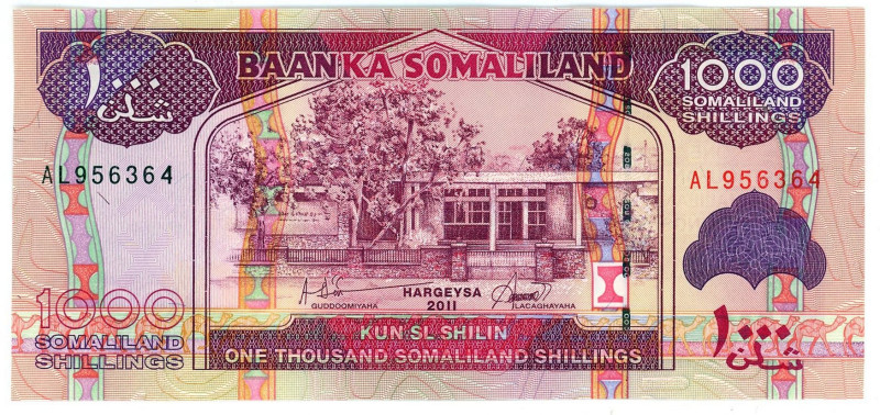 Somaliland 1000 Shillings 2011

P# 20, N# 204865; # AL 956364; UNC