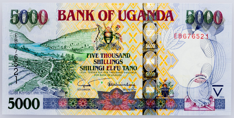 Uganda 5000 Shillings 2004

P# 44a, N# 207802; # EB678521; UNC