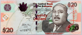Bahamas 20 Dollars 2010

P# 74A, N# 227762; # V273971; XF