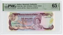 Belize 10 Dollars 1980 PMG 65 EPQ Gem Uncirculated

P# 40a, N# 276384; # P/1 297702; UNC