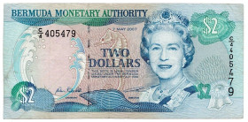 Bermuda 2 Dollars 2007

P# 50b, N# 205517; #C/4 405479; Rare year; VF