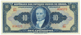 Brazil 10 Cruzeiros 1943 (ND)

P# 135a, N# 203901; # 038575 22A; XF+