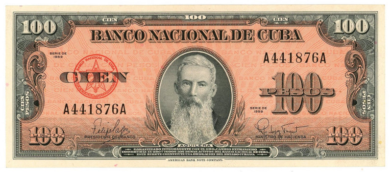 Cuba 100 Pesos 1959

P# 93a, N# 219536; # A 441876 A; UNC