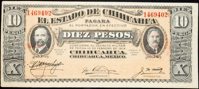 Mexico 10 Pesos 1915

P# S535, N# 238341; # 1469402; AUNC