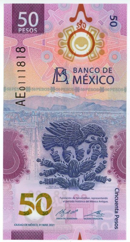 Mexico 2 x 50 Pesos 2021

N# 310606; UNC