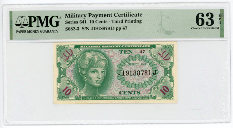 United States Military Payment Certificate 10 Cents 1965 - 1968 (ND) PMG 63 EPQ ...