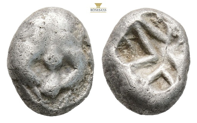 MYSIA. Parion, circa 500-475 BC. AR Drachm (3,89 g; 14,1 mm) 
Obv. Gorgoneion. R...