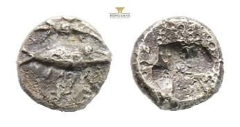 Greek MYSIA, Kyzikos (Circa 460-410 BC) AR obol 0,58 g. 7,9 mm.