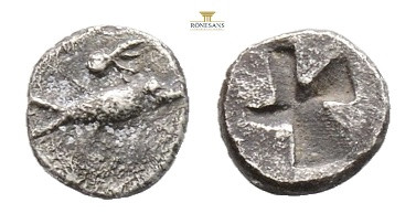 Greek
MYSIA. Kyzikos. Circa 600-550 B.C. AR obol. 0,53 g. 9,1 mm.