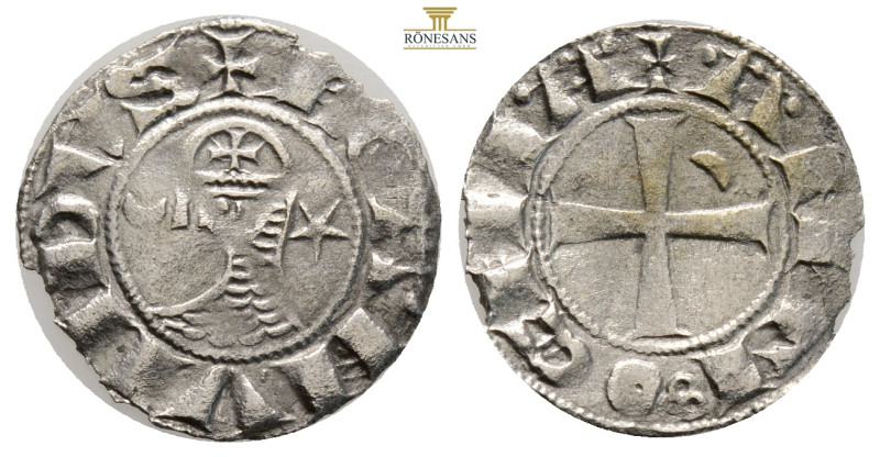 CRUSADERS. Antioch. Bohémond III, 1163-1201 AD. AR Denier (0,74 g; 17,7 mm). 
Ob...