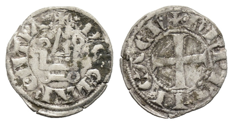 PRINCIPALITY OF ACHAEA. Charles II de Anjou, 1285-1289 AD. AR Denier tournois (0...