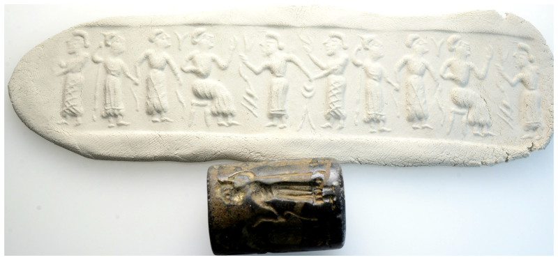 ANCIENT NEAR EASTERN STONE CYLINDER SEAL. Western Asiatic, circa 3rd-1st milleni...