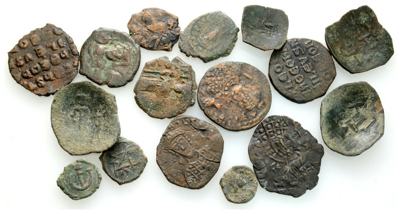 Ancient Bronze Coins, 16 Pieces, Sold As Seen, No Returns.