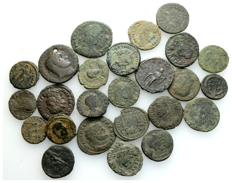 Ancient Bronze Coins, 25 Pieces, Sold As Seen, No Returns.