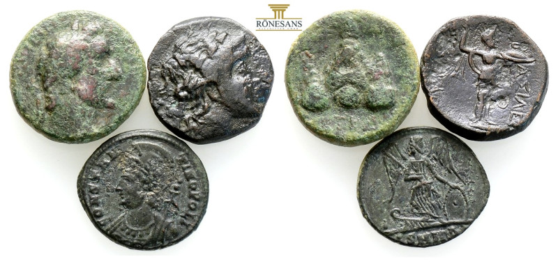 Ancient Bronze Coins, 3 Pieces, Sold As Seen, No Returns.