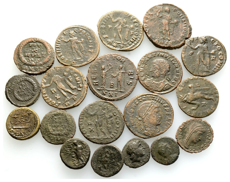 Ancient Bronze Coins, 19 Pieces, Sold As Seen, No Returns.