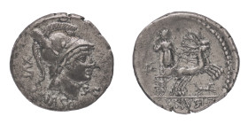Roman Republican Coins
L. Axsius L.f. Naso - Denarius 71 BC - Mint: Rome - Obverse: Head of Mars right, wearing crested and plumed helmet - Reverse: ...