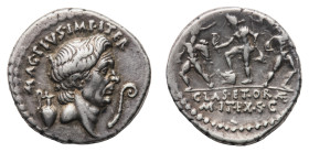 Roman Imperatorial Coins
Sextus Popeius - Denarius 42-40 BC - Mint: uncertain in Sicily - Obverse: Head of Gn. Pompeius Magnus right; behind, jud and...