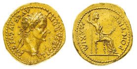 Roman Imperial Coins
Tiberius (14-37 AD) - Aureus 15-18 AD, "Tribute Penny" type - Mint: Lugdunum - Obverse: Laureate head right - Reverse: Livia (as...