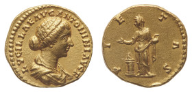 Roman Imperial Coins
Lucilla, wife of Lucius Verus (died 182 AD) - Aureus 164-169 AD - Mint: Rome - Obverse: Draped bust right, hair arranged in para...
