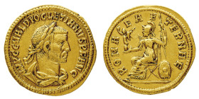 Roman Imperial Coins
Diocletian (284-305 AD) - Aureus 284-286 AD - Mint: Cyzicus - Obverse: Laureate, draped and cuirassed bust right - Reverse: Roma...