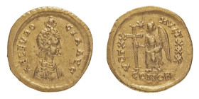 Roman Imperial Coins
Aelia Eudocia, wife of Theodosius II (423-460 AD) - Solidus 423-429 AD - Mint: Constantinopolis - Obverse: Pearl-diademed and dr...