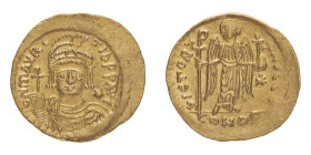 Byzantine Coins
Maurice Tiberius (582-602) - Light weight solidus of 23 siliquae - Mint: Constantinopolis - Obverse: Cuirassed and draped bust facing...