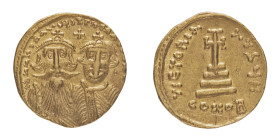 Byzantine Coins
Heraclius (610-641) - Solidus 616-625 - Mint: Constantinopolis - Obverse: Facing busts of Constans on left and Constantine IV on righ...