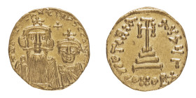 Byzantine Coins
Constans II (641-668) - Solidus 654-659 - Mint: Constantinopolis - Obverse: Crowned busts of Constans and Constantine IV facing, each...