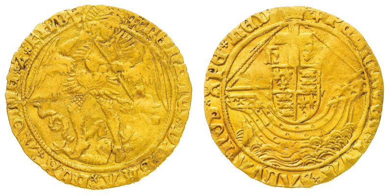 British Coins
Henry VII (1485-1509) - Gold Angel, type IV, mintmark Cross-Cross...